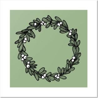 Mistletoe Wreath Posters and Art